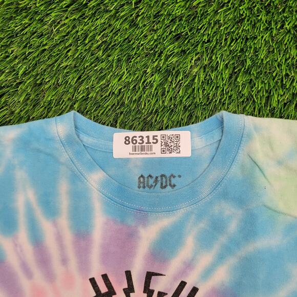 ACDC High-Voltage Crop-Top Shirt Womens XL 23x20 Swirl Tie-Dye - Picture 5 of 11